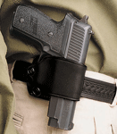 Desantis Yaqui Slide Holster (Options: RH LEATHER LARGE DA AUTOS BLK)