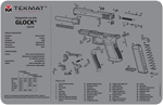 Tekmat Armorers Bench Mat (Options: 11"x17" FOR GLOCK G4 GREY)