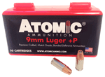 Atomic 9Mm Luger +P 124Gr Jhp (Options: 50RD 10BX/CS)