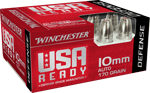 Winchester Usa Ready 10Mm (Options: 170GR HEX VENT HP 20RD 10BX/CS)