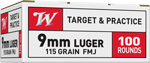 Winchester Usa 9Mm Luger (Options: 115GR FMJ 100RD 10BX/CS!)