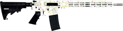 Glfa Ar15 Splatter 223 Wylde (Options: 16" S/S BBL WHITE SPLATTER)
