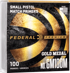 Fed Primers- Small Pistol (Options: GOLD MEDAL MATCH 5000PK)