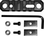Grovtec Rail Push Button Base (Options: STOCK AR 3.1" 5 SLOT ALUM BLK)