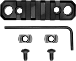 Grovtec Rail Push Button Base (Options: M-LOK 3.1" 5 SLOT ALUM BLACK)