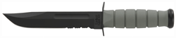 Ka-Bar Fighting/Utility Knife (Options: 7" SERR W/PLASTIC STH. F-GREEN)