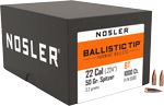 Nosler Bullets 22 Cal .224 (Options: 50GR BALLISTIC TIP 1000CT)