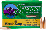 Sierra Bullets .25Cal .257 (Options: 100GR HP-BT MATCH 100CT)