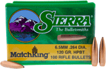 Sierra Bullets 6.5Mm .264 (Options: 120GR HP-BT MATCH 100CT)