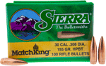 Sierra Bullets .30 Cal .308 (Options: 155GR HP-BT MATCH 100CT)