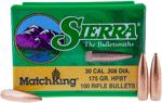 Sierra Bullets .30 Cal .308 (Options: 175GR HP-BT MATCH 100CT)