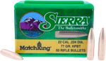 Sierra Bullets .22 Cal .224 (Options: 77GR HPBT W/CANNELURE 50CT)
